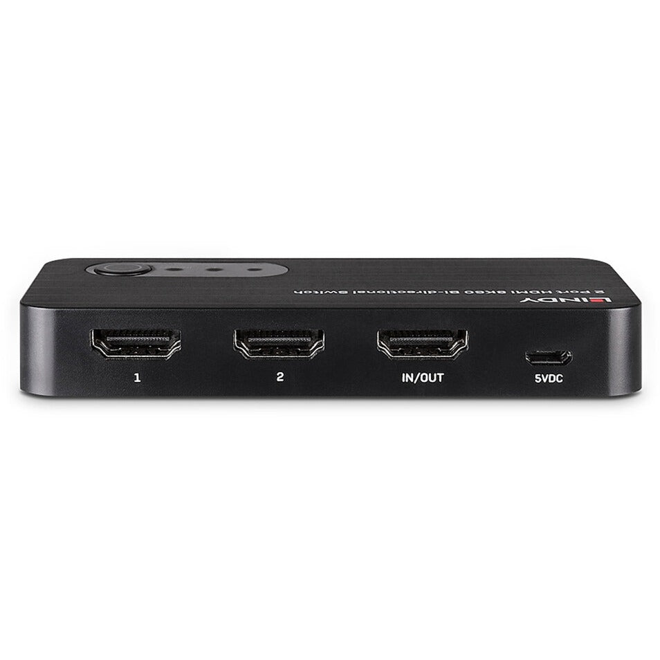 Lindy 2-Port HDMI Switch 2.1 8K60 HDR (schwarz, bidirektional)