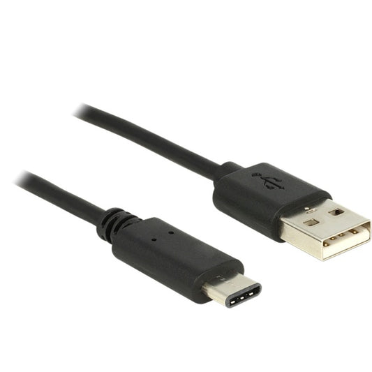 DeLOCK USB 2.0 Kabel, USB-A Stecker > USB-C Stecker (schwarz, 1 Meter)