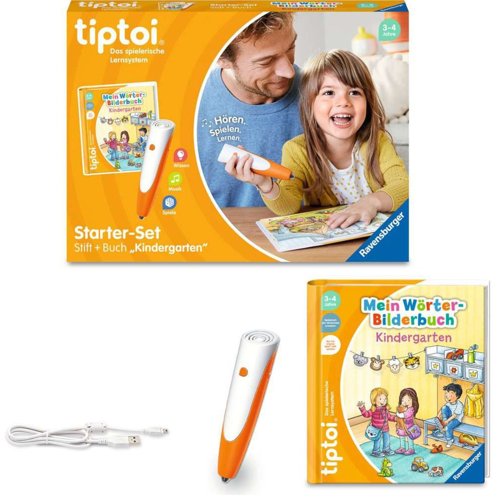 Ravensburger tiptoi Starter-Set: Mein Wörter-Bilderbuch Kindergarten (Stift und Bilderbuch)