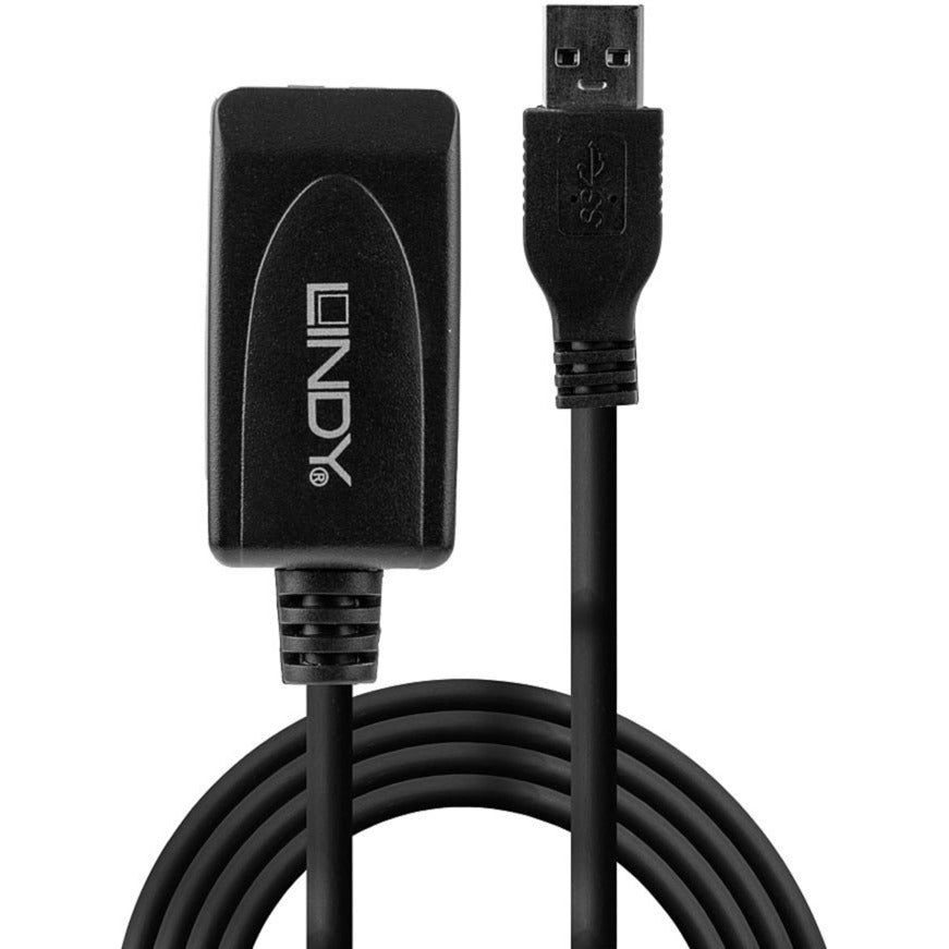 Lindy USB 3.2 Gen 1 Aktivverlängerungskabel, USB-A Stecker > USB-A Buchse (schwarz, 5 Meter)