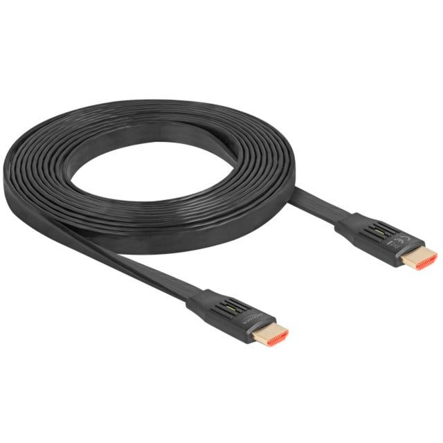 DeLOCK High Speed HDMI-Flachbandkabel 48 Gps 8K 60Hz (schwarz, 3 Meter)