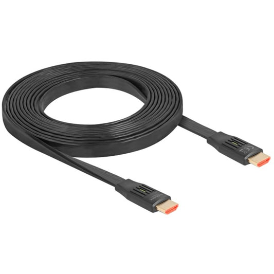 DeLOCK High Speed HDMI-Flachbandkabel 48 Gps 8K 60Hz (schwarz, 3 Meter)