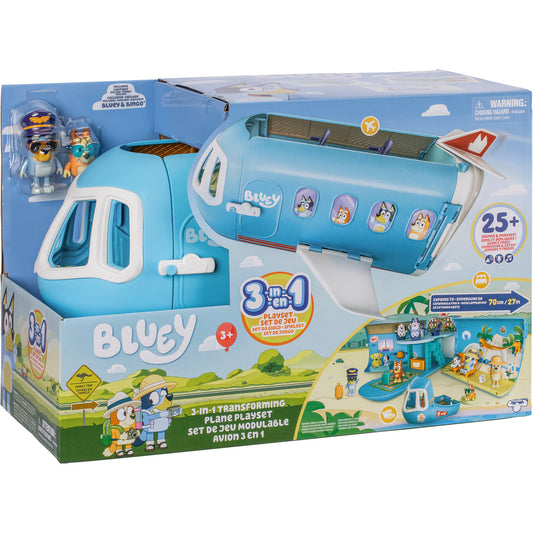 Bluey - 3-in-1 Airplane Spielset, Spielfahrzeug