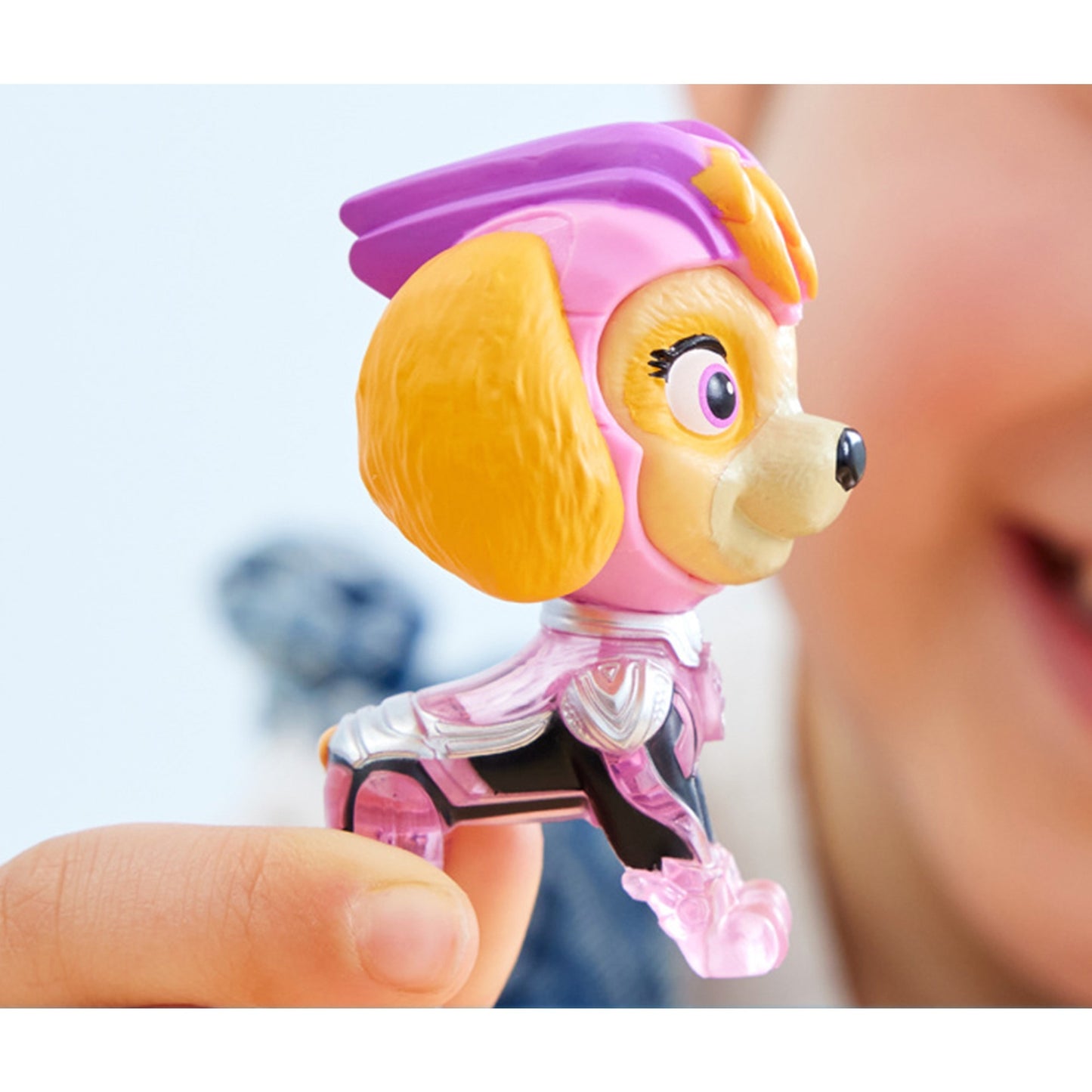 Spinmaster Paw Patrol: Der Mighty Kinofilm, Skyes Deluxe Superhelden-Jet inkl. Skye Figur (silber/rosa)