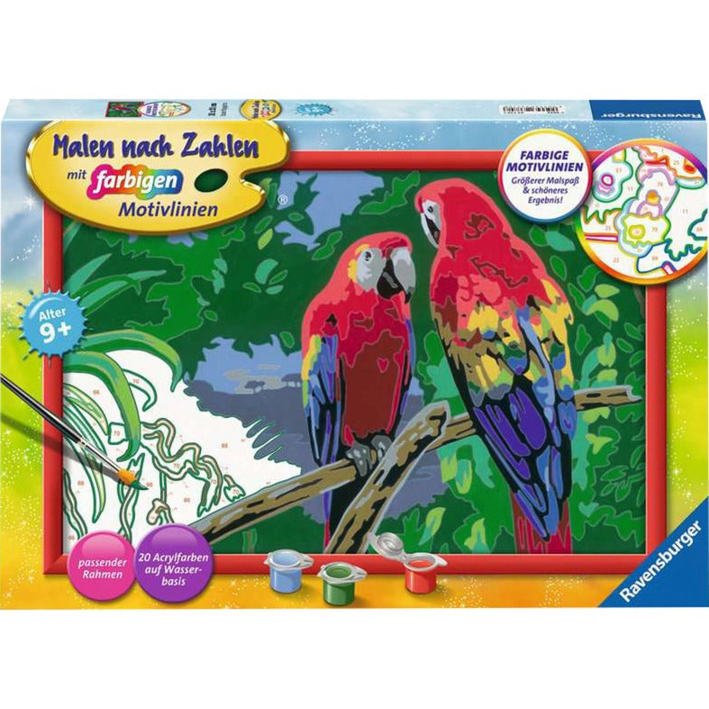 Ravensburger Malen nach Zahlen - Bunte Papageien