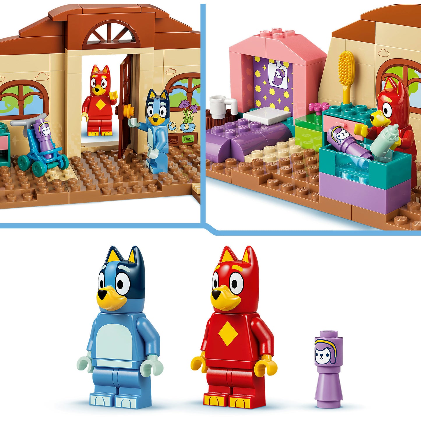 11221 Bluey Schule mit Rusty und Bluey, Konstruktionsspielzeug