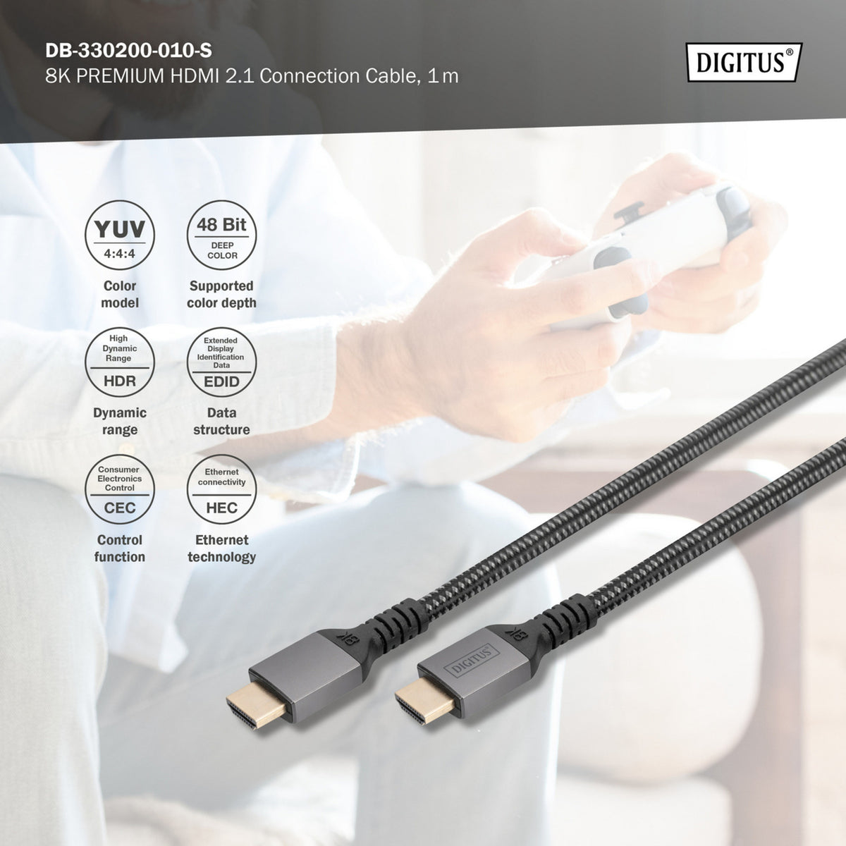 HDMI Ultra High Speed Anschlusskabel, mit Ethernet, UHD 8K