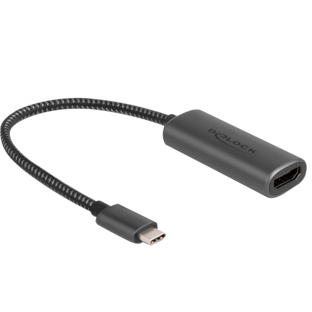 DeLOCK USB Adapter, USB-C Stecker > HDMI Buchse (DP Alt Mode) (grau, 20cm, 8K + HDR)