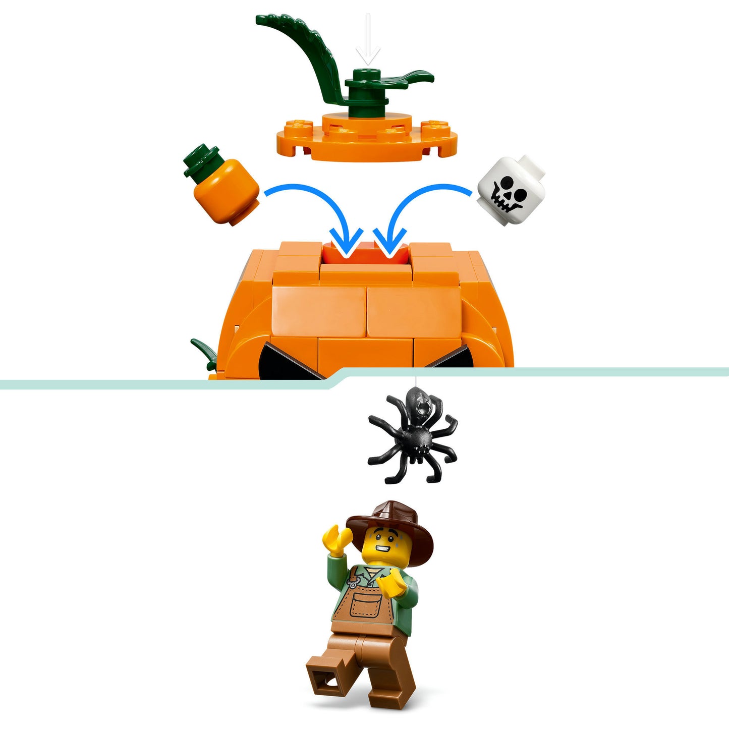 40822 Pickup mit Halloweenkürbis, Konstruktionsspielzeug