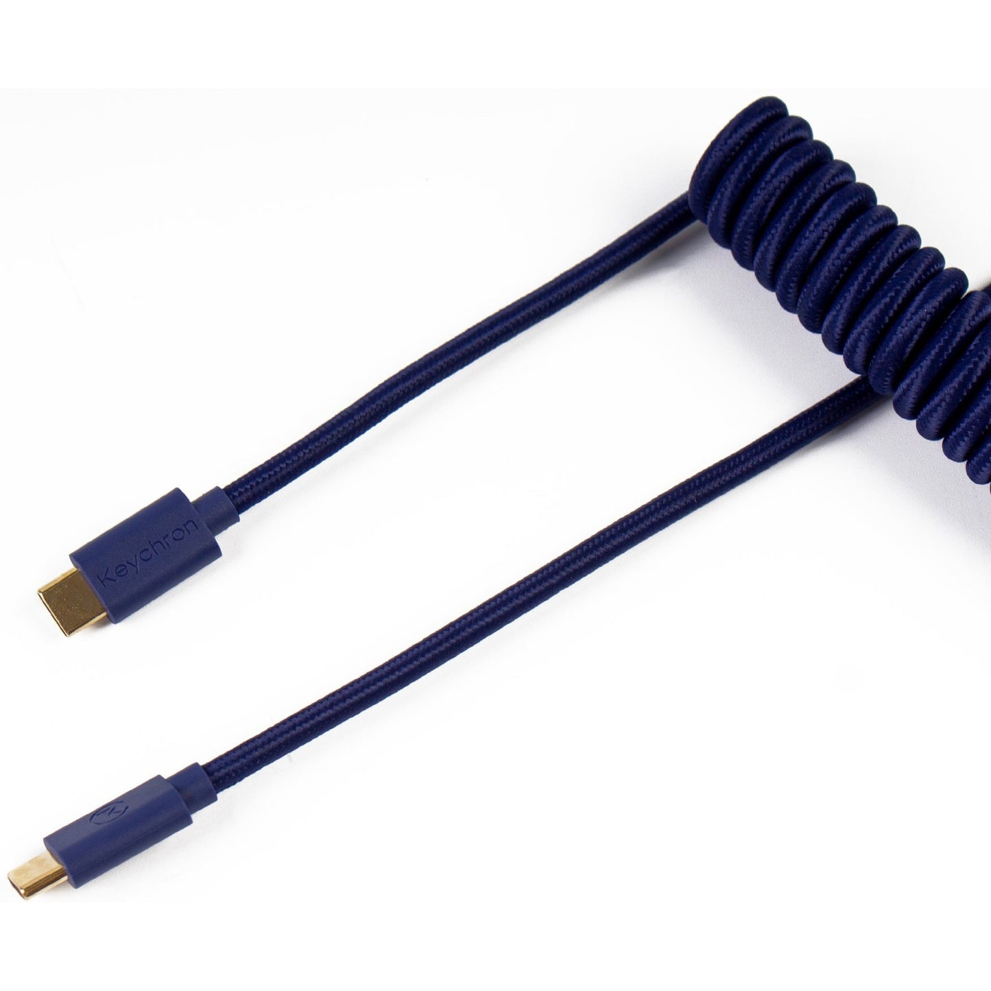 Keychron USB 3.2 Gen 1 Custom Coiled Aviator Kabel, USB-C Stecker > USB-C Stecker (blau, 1,36 Meter)