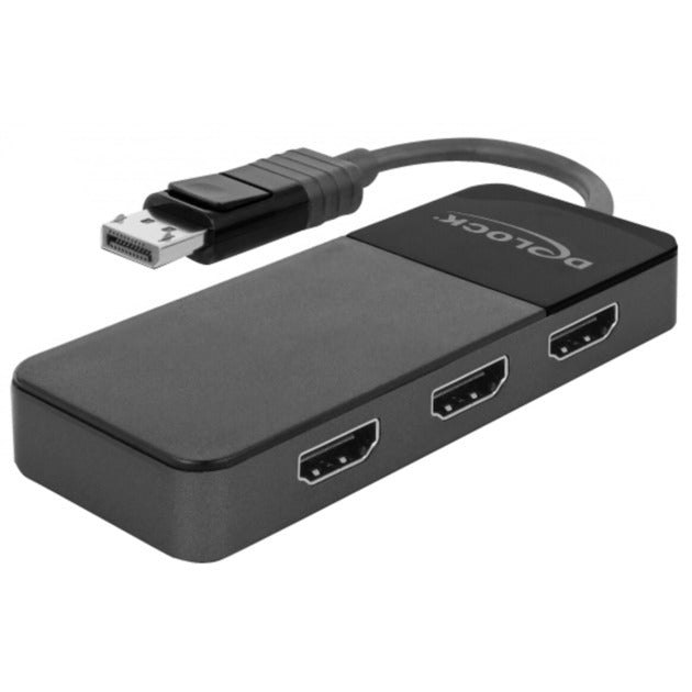 DeLOCK DisplayPort Splitter 1.4 > 3x HDMI MST (schwarz, 12,5cm Kabel)
