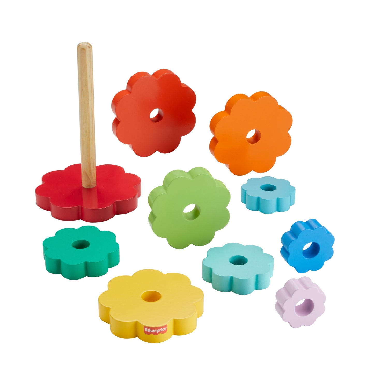 Fisher-Price Ring-Stapelspielzeug aus Holz, Geschicklichkeitsspiel
