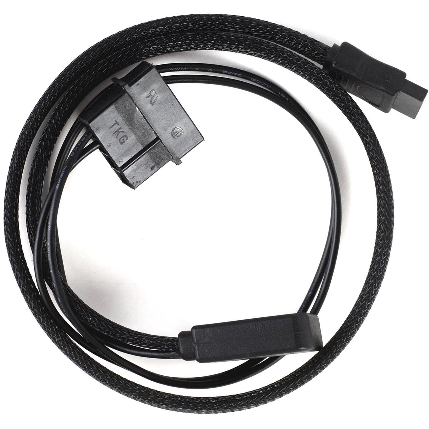 Silverstone Technology Adapterkabel SST-CP10, 1x 4-Pin-5,25" + 1x slim-SATA > 1x 7-Pin-SATA (schwarz, 50cm)