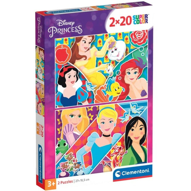 Clementoni Kinderpuzzle Supercolor - Disney Prinzessinnen (2x 20 Teile)