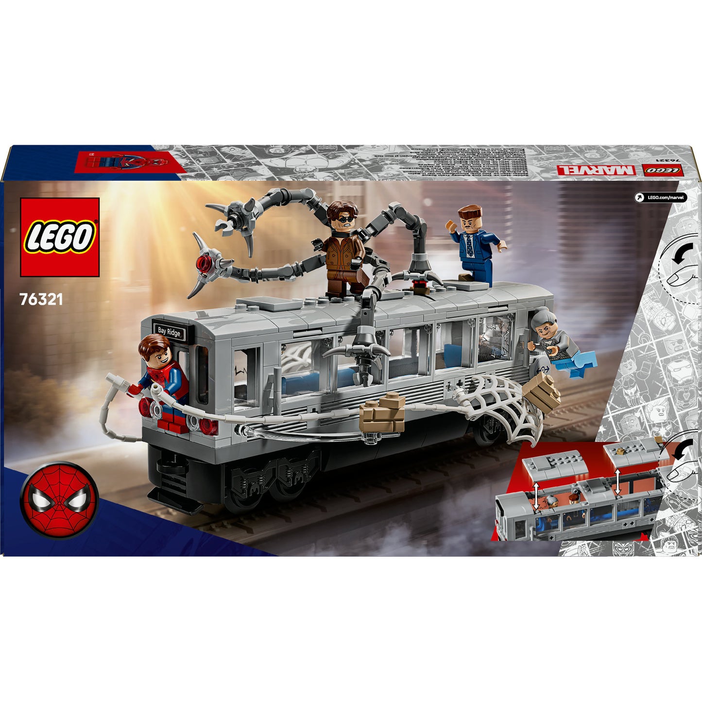 76321 Marvel Super Heroes Spider-Man vs. Doc Ock: Showdown in der U-Bahn, Konstruktionsspielzeug