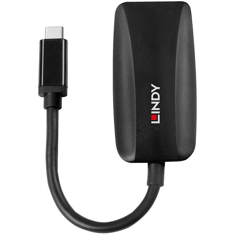 Lindy USB Konverter, USB-C Stecker > DisplayPort Buchse (schwarz, 13cm, 8K 60Hz)