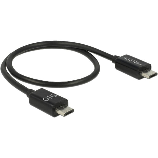 DeLOCK USB 2.0 Power Sharing Kabel, Micro-USB Stecker > Micro-USB Stecker (schwarz, 30cm, OTG Funktion (On-The-Go))