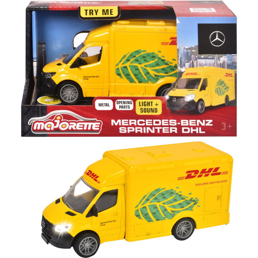 Majorette Mercedes-Benz Sprinter DHL (gelb, Mit Licht und Sound)