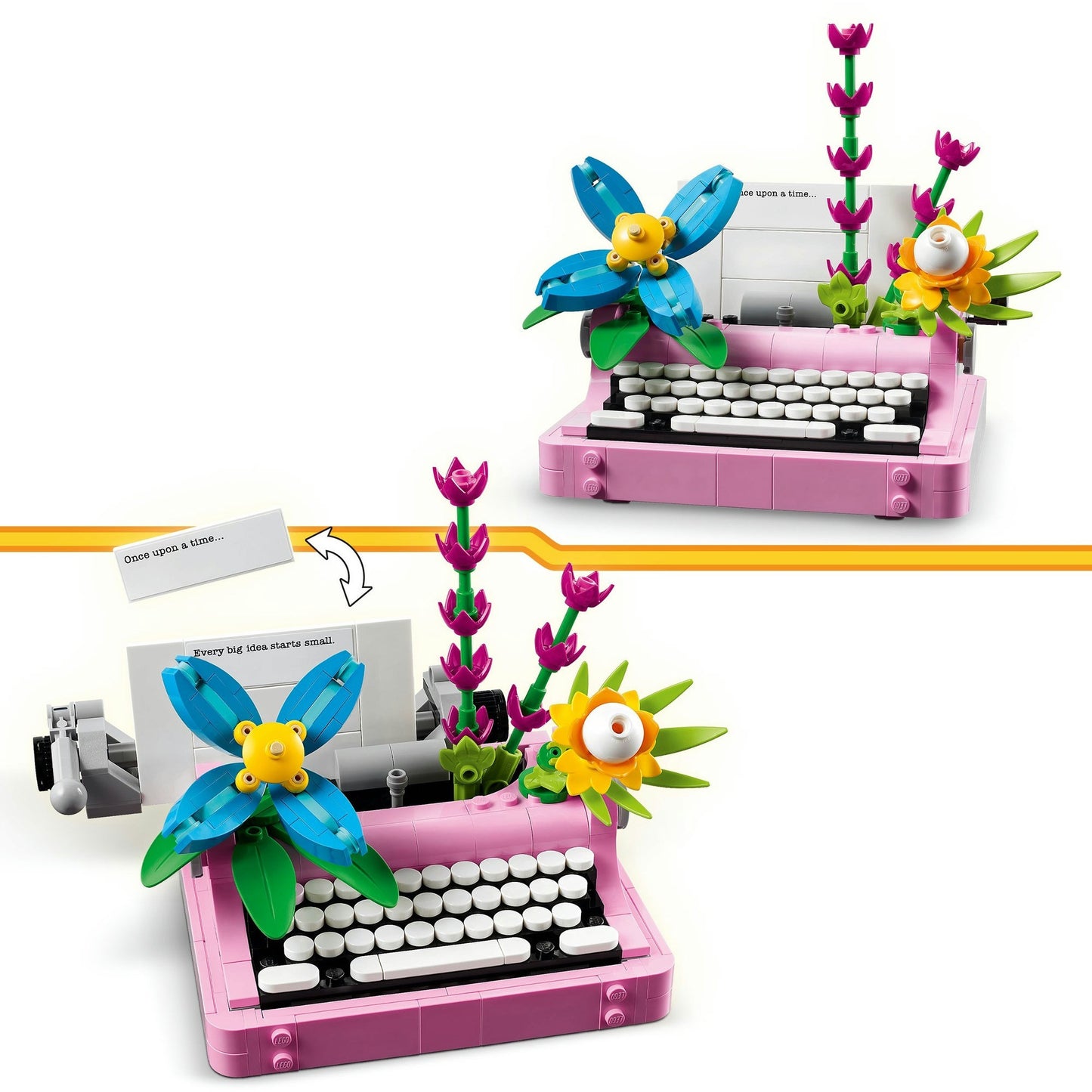 31169 Creator 3-in-1 Schreibmaschine mit Blumen, Konstruktionsspielzeug