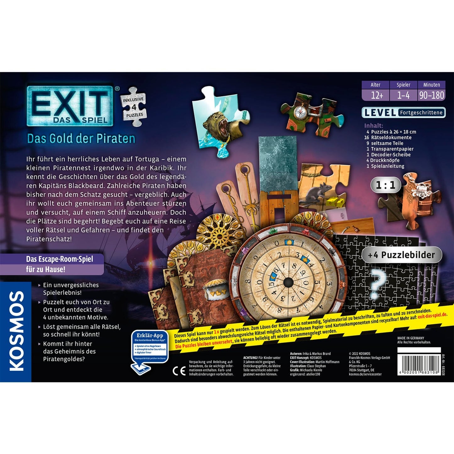 KOSMOS EXIT - Das Spiel + Puzzle - Das Gold der Piraten, Partyspiel