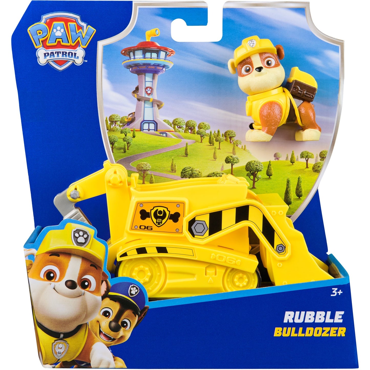 Paw Patrol - Baufahrzeug mit Rubble Spielfigur, Spielfahrzeug