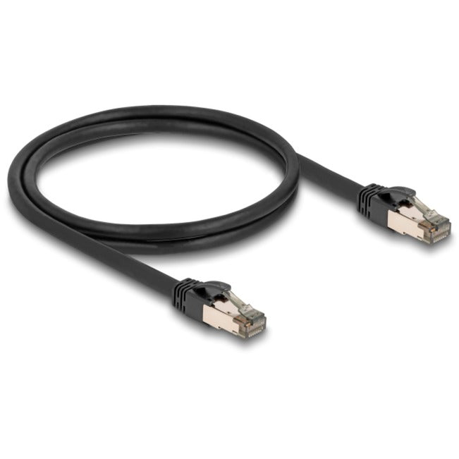 DeLOCK RJ-45 Netzwerkkabel Cat.6a U/FTP ultra flexibel (schwarz, 1 Meter, innerer Edelstahlmantel)