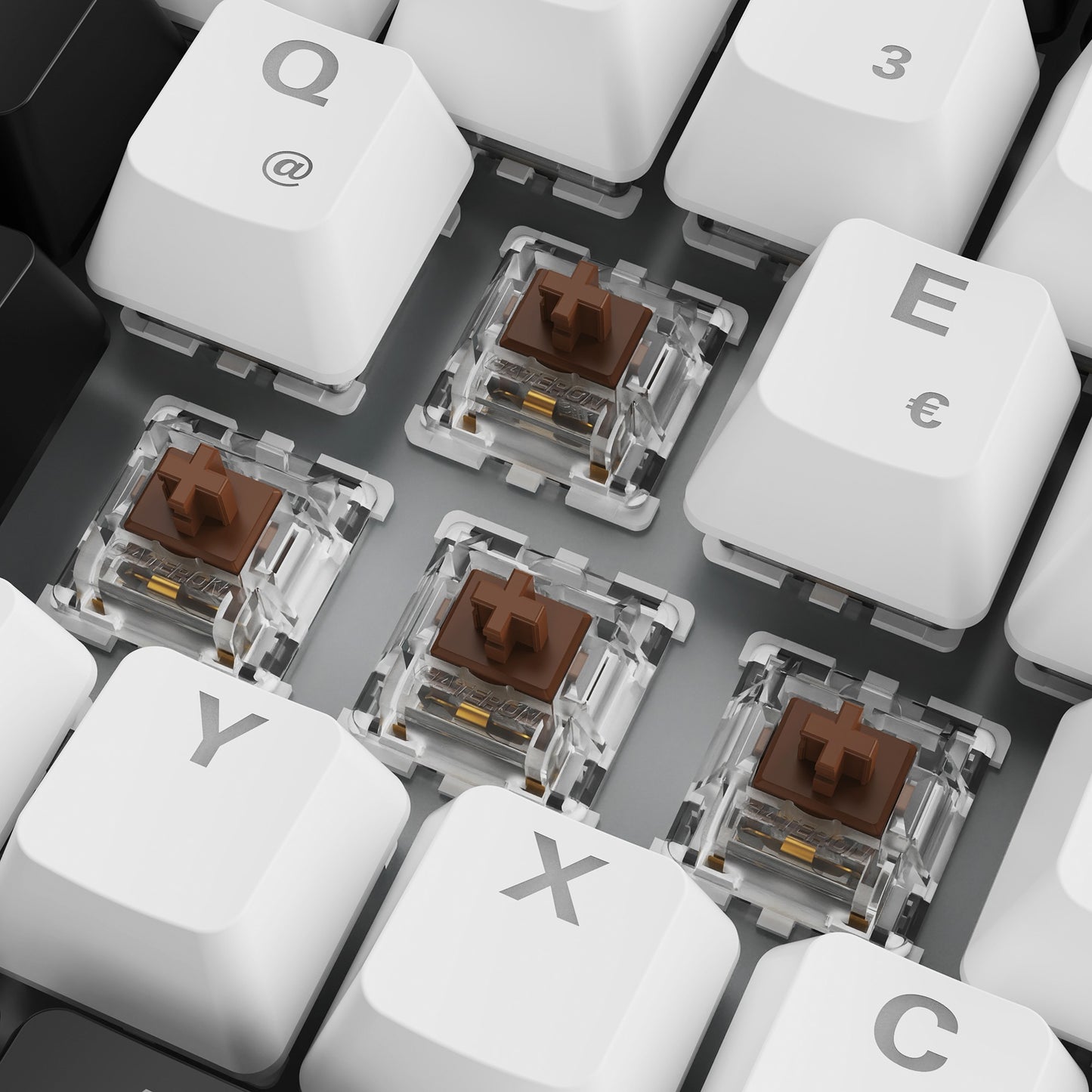 Sharkoon SKILLER SGK50 S3 (weiss, DE-Layout, Gateron Brown)