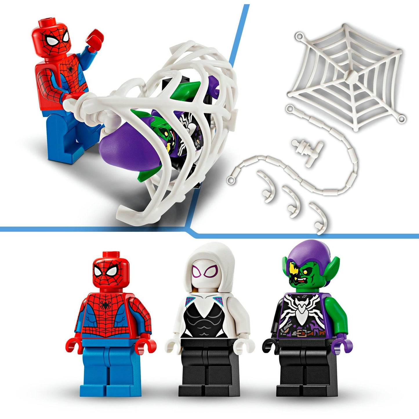 LEGO 76279 Marvel Super Heroes Spider-Mans Rennauto & Venom Green Goblin, Konstruktionsspielzeug