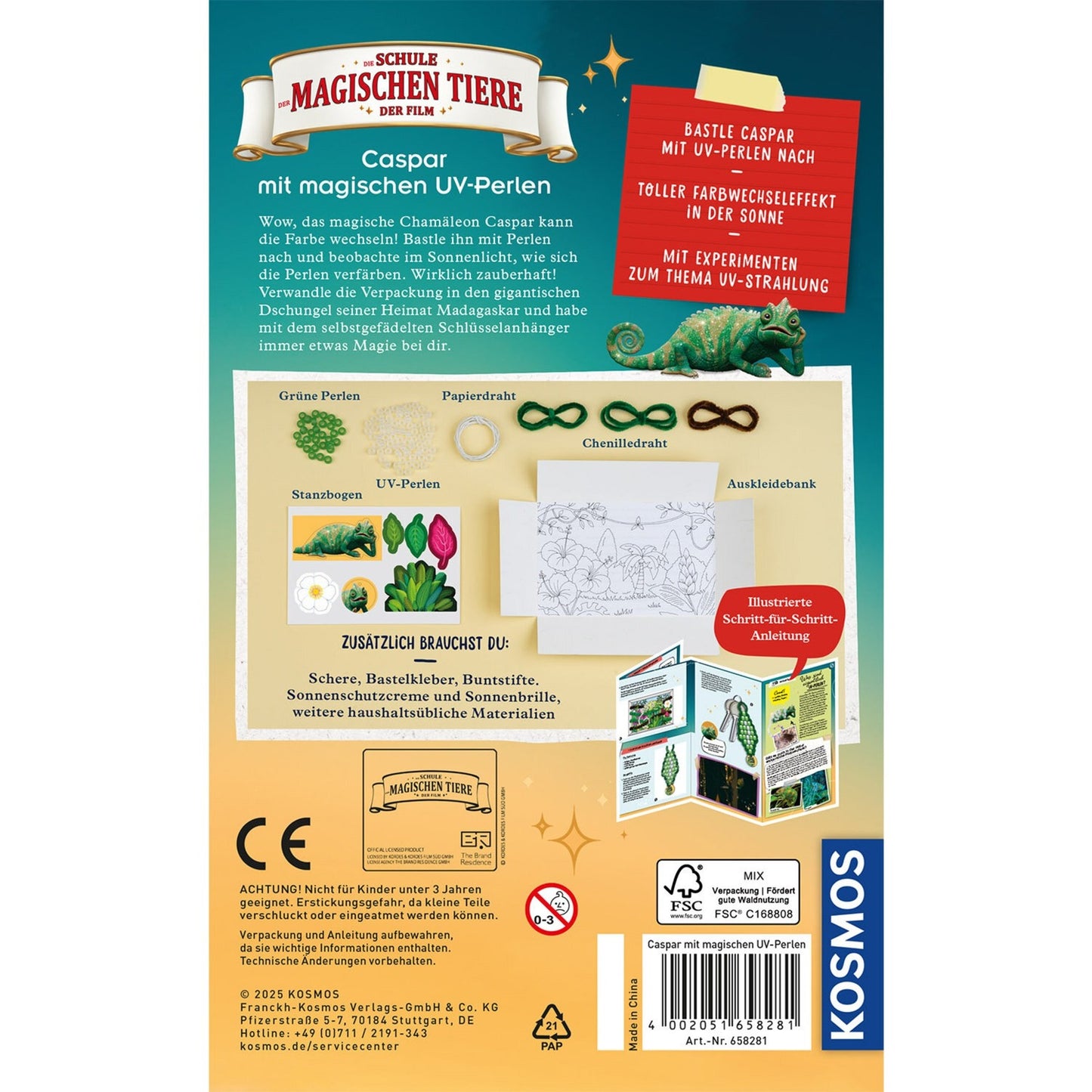 Die Schule der magischen Tiere - Caspar mit magischen UV-Perlen, Experimentierkasten