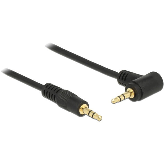 DeLOCK Audiokabel Klinke 3,5mm Stecker > 3,5mm Stecker (schwarz, 3 Meter, abgewinkelt)