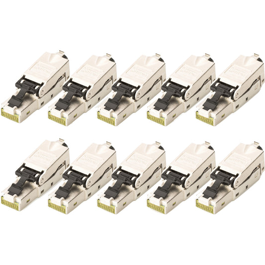 CAT.6a Feldstecker STP Staubkappe/Knickschutz, 10 Stück