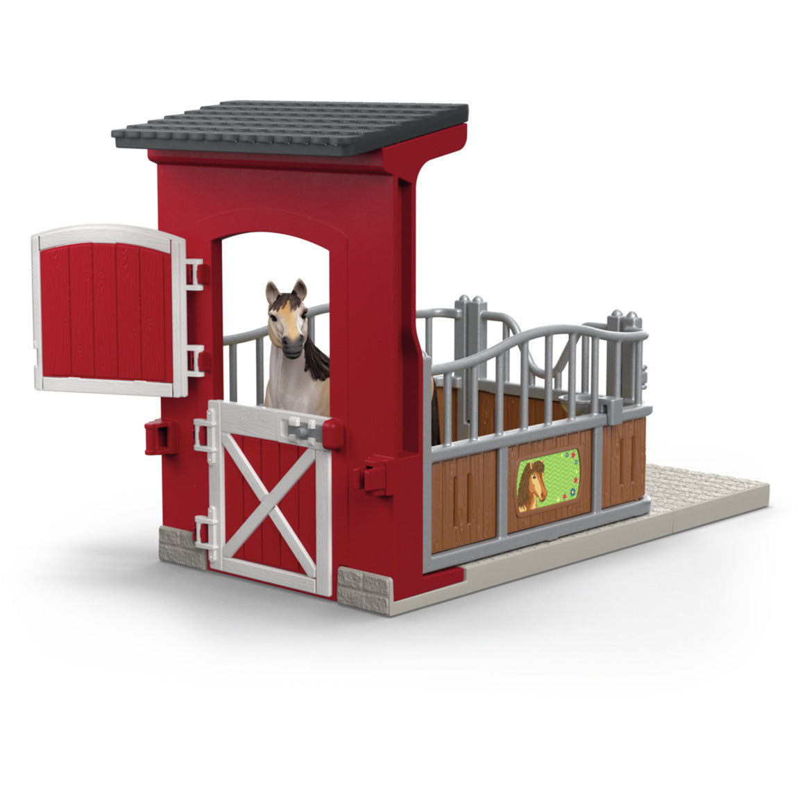 Farm World Ponybox mit Mustang Stute, Spielfigur