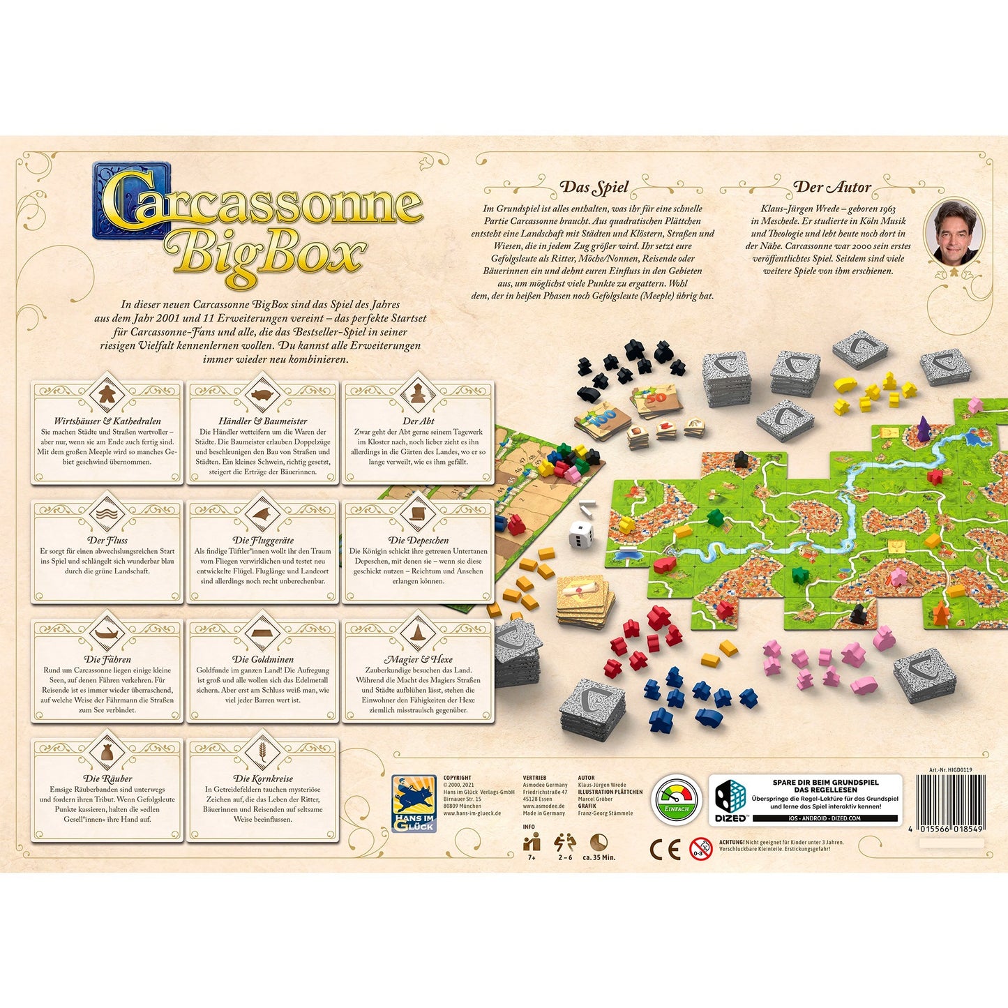 Asmodee Carcassonne Big Box (V3.0), Brettspiel