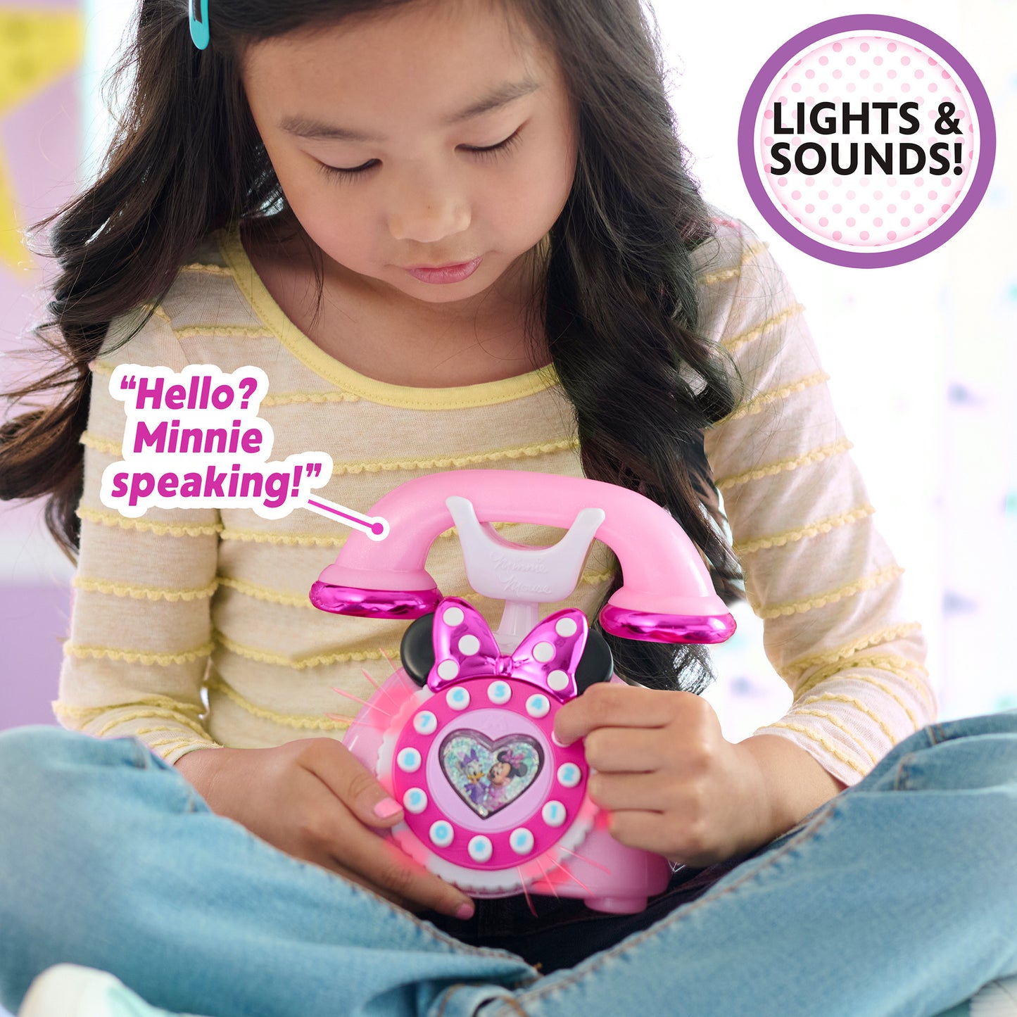 Disney Junior Minnie Mouse Telefon mit Licht- und Soundeffekten, Rollenspiel