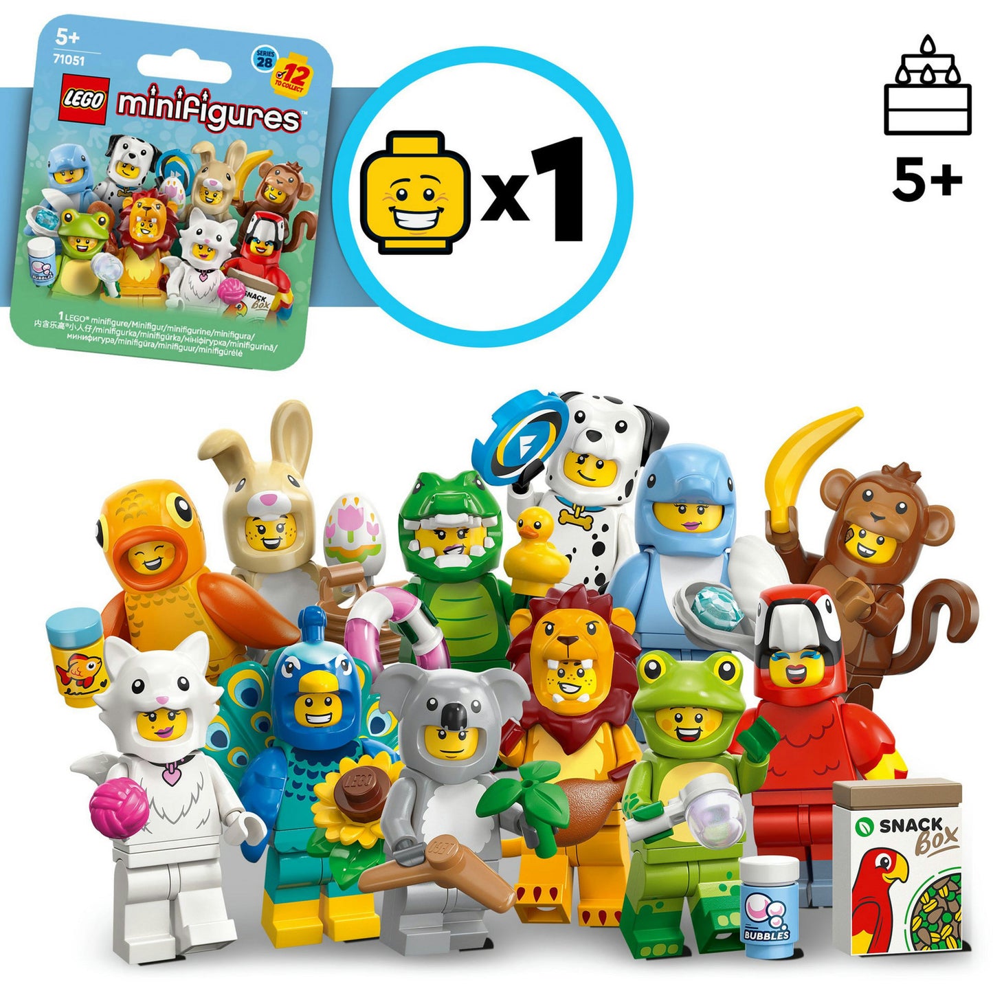 71051 Minifigures Tiere Serie 28, Konstruktionsspielzeug