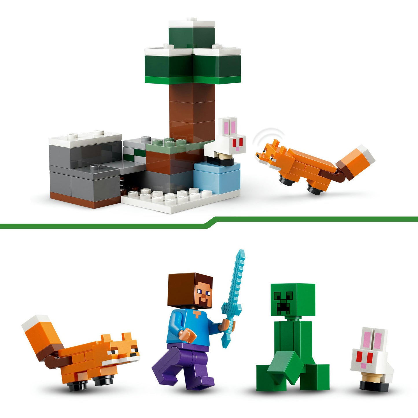 21583 Minecraft Steves Abenteuer in der Taiga, Konstruktionsspielzeug