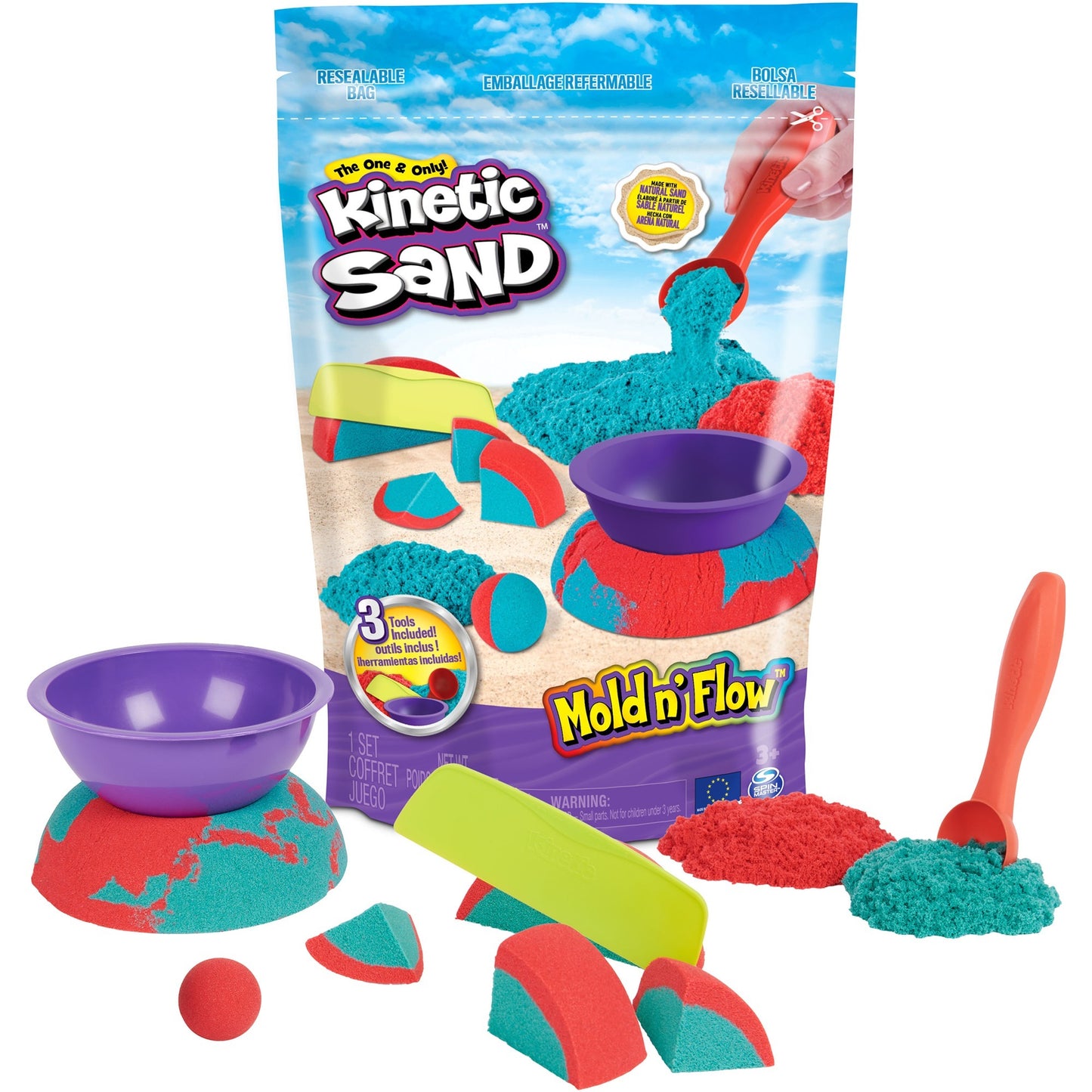 Kinetic Sand - Mold n Flow Set, Spielsand