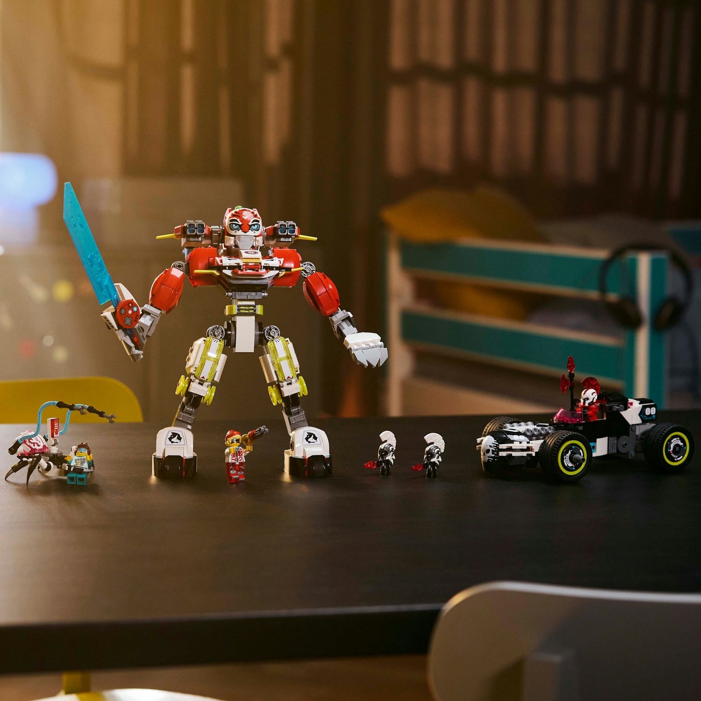 71497 DREAMZzz Coopers Tiger-Mech und Zero's Hot Rod Auto, Konstruktionsspielzeug