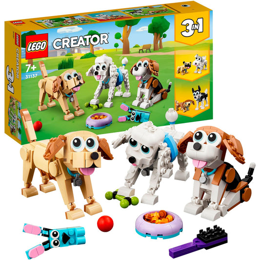 LEGO 31137 Creator 3-in-1 Niedliche Hunde, Konstruktionsspielzeug