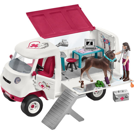 Schleich Horse Club Mobile Tierärztin mit Hannoveraner Fohlen, Spielfahrzeug