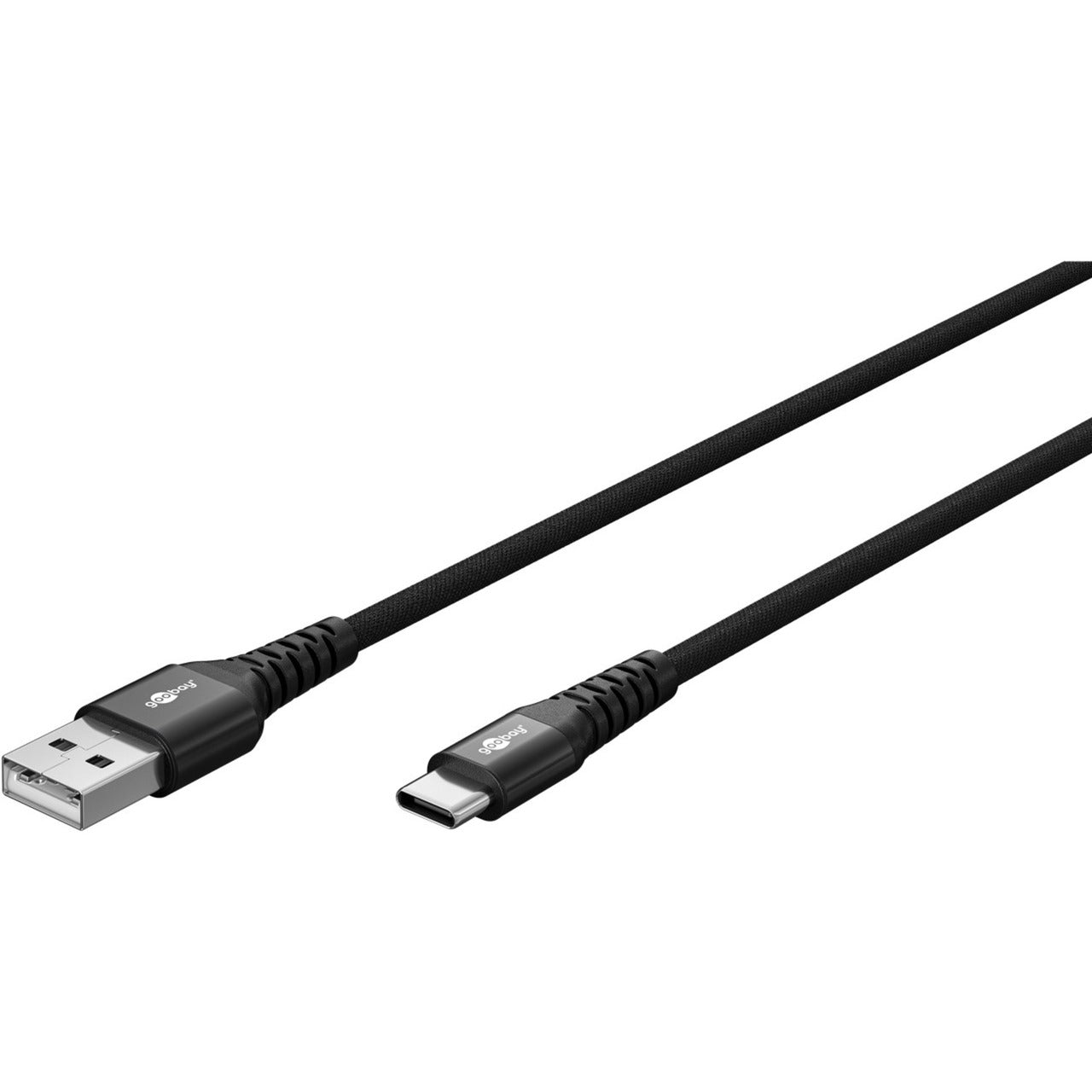 Supersoftes USB 2.0 Textilkabel, USB-A Stecker > USB-C Stecker