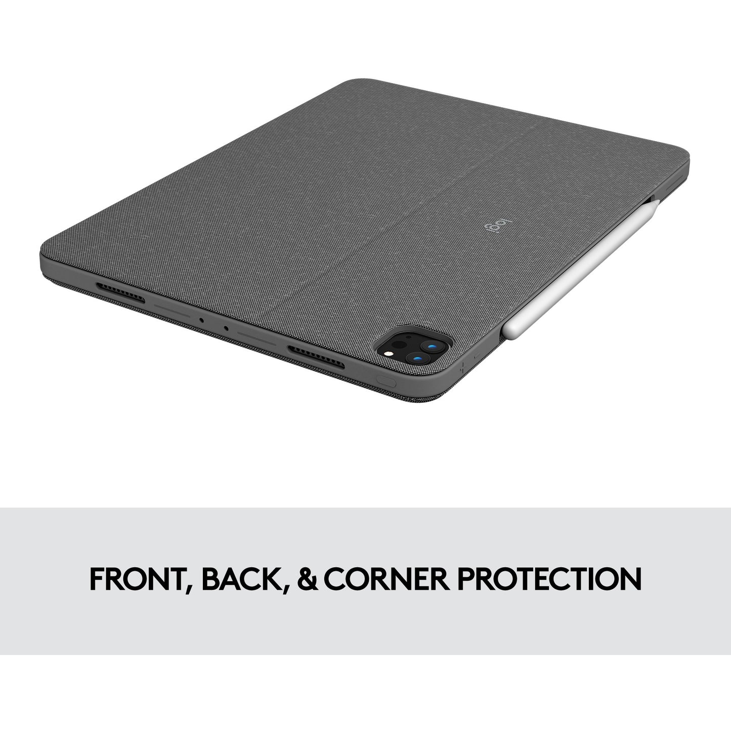 Logitech Combo Touch für iPad Pro 11 Zoll (1./2./3./4. Generation) (grau, DE-Layout, abnehmbares Tastatur-Case)