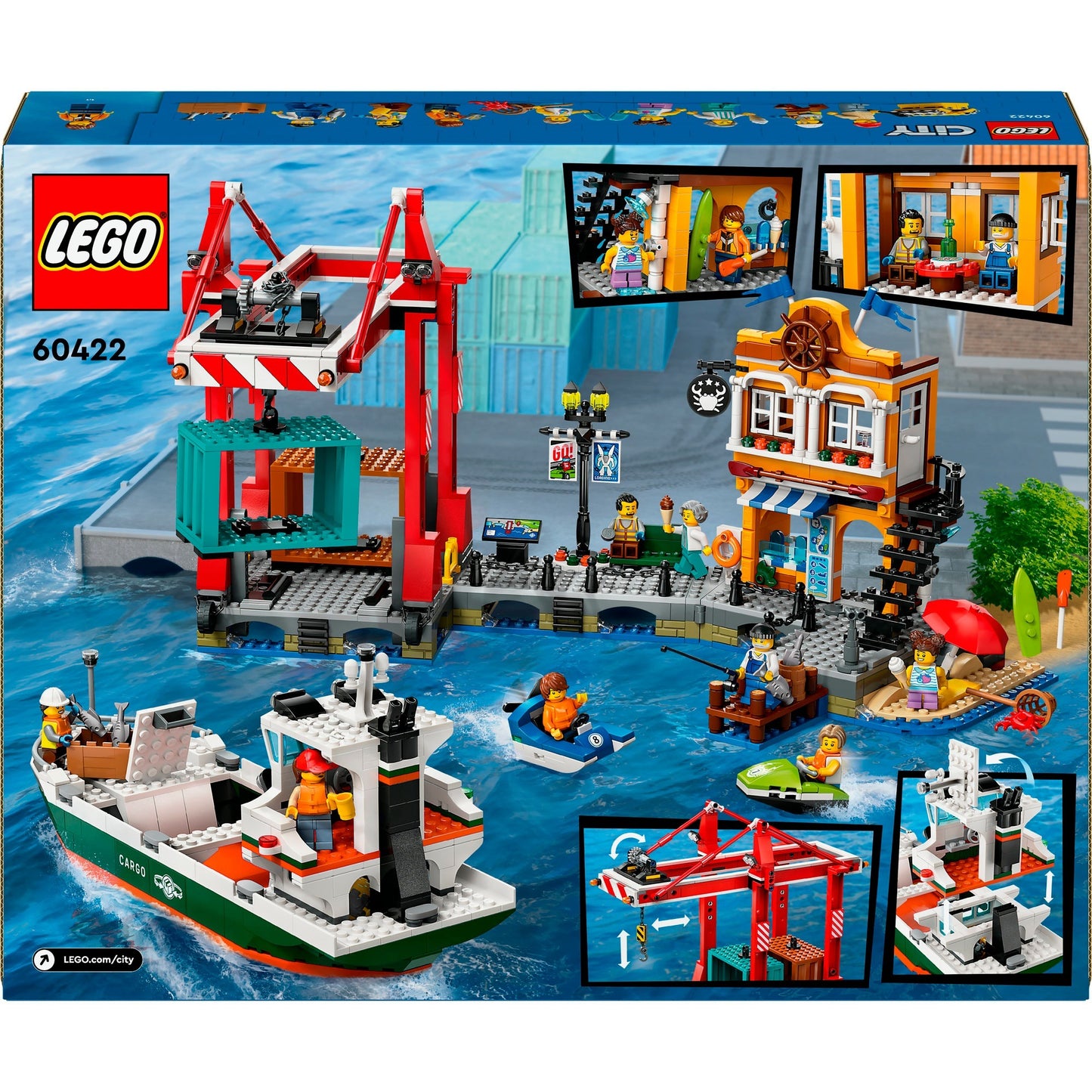 LEGO 60422 City Hafen mit Frachtschiff, Konstruktionsspielzeug