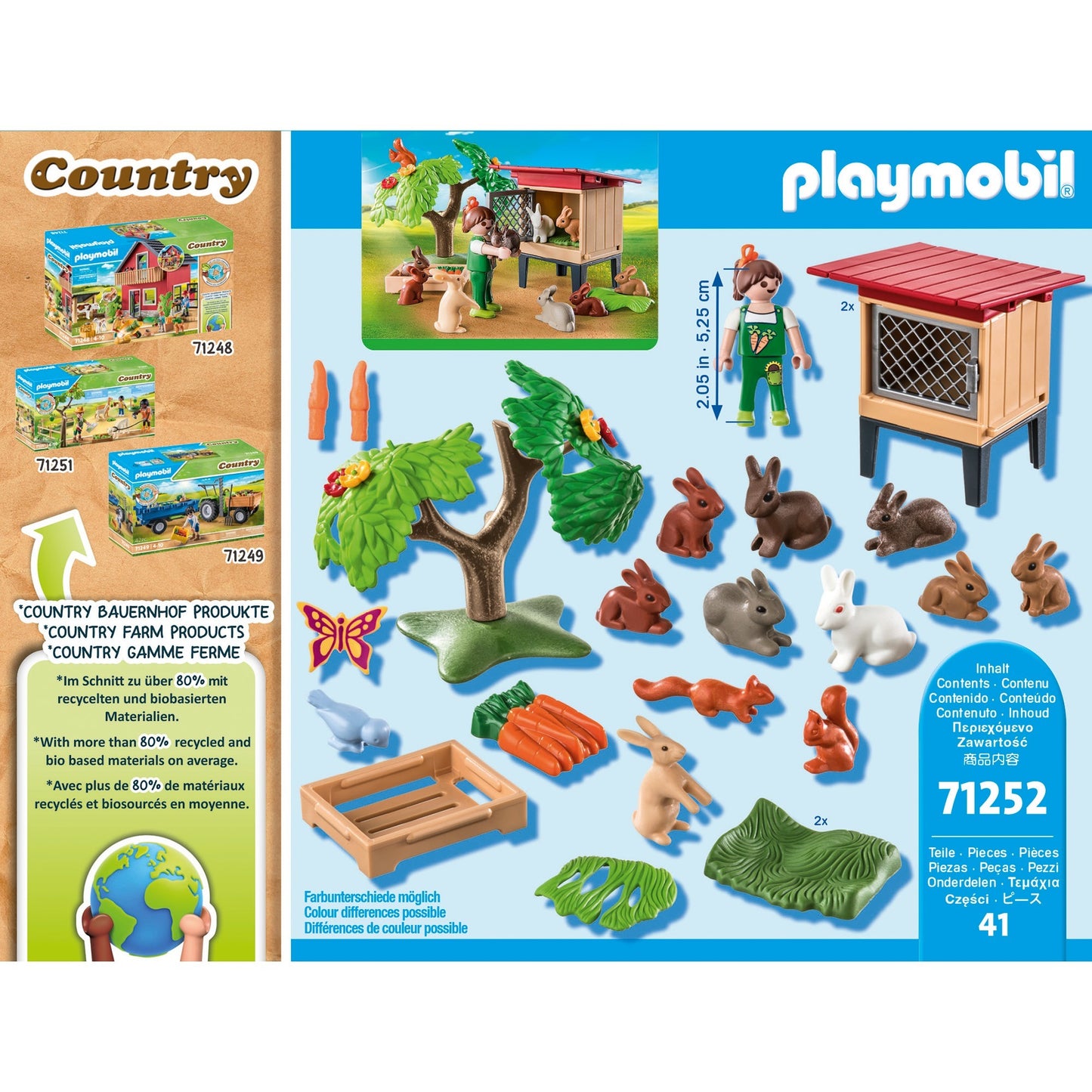 PLAYMOBIL 71252 Kaninchenstall, Konstruktionsspielzeug