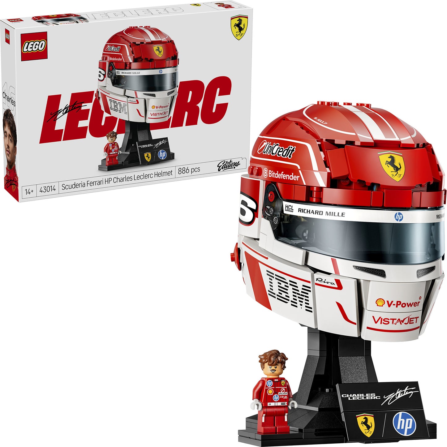 43014 Editions Scuderia Ferrari HP Charles Leclerc Helm, Konstruktionsspielzeug