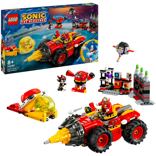 LEGO 76999 Sonic the Hedgehog Super Sonic vs. Egg Drillster, Konstruktionsspielzeug