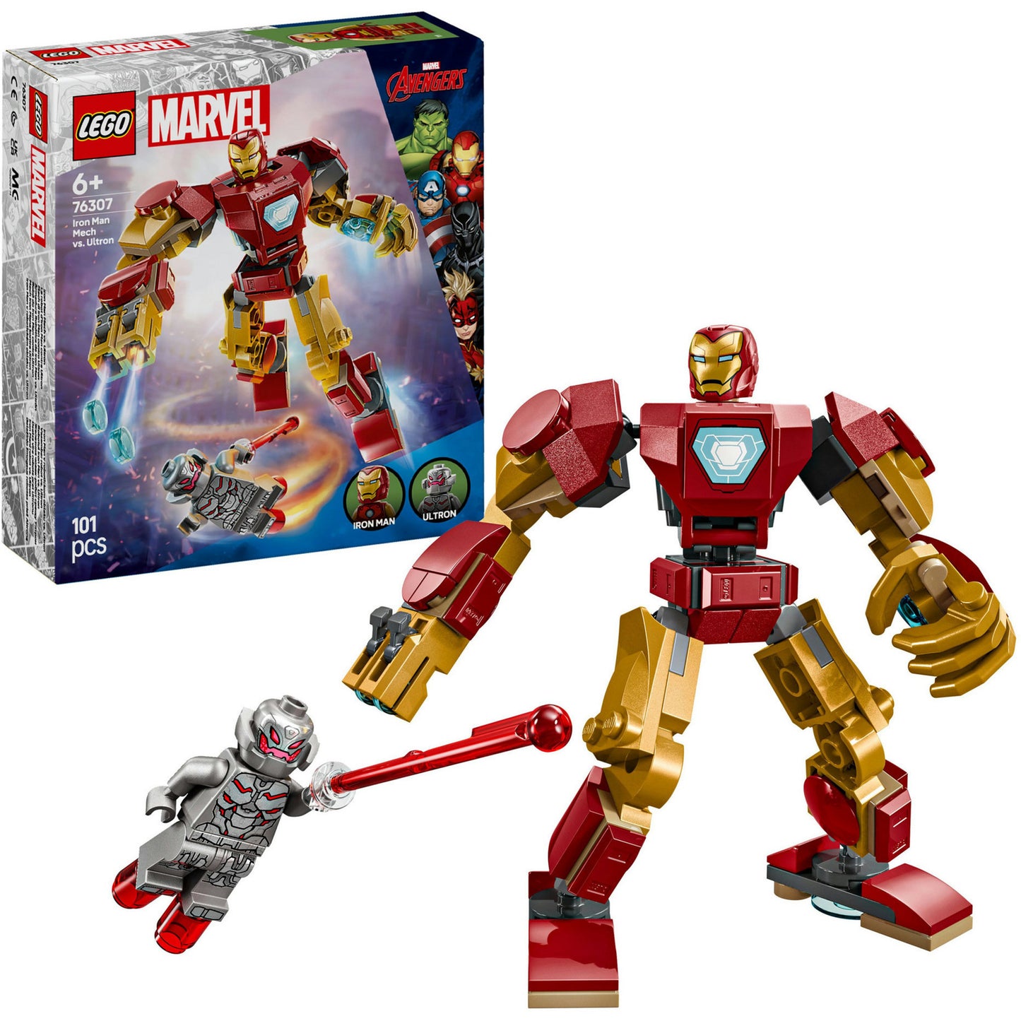 76307 Marvel Super Heroes Iron Man Mech vs. Ultron, Konstruktionsspielzeug