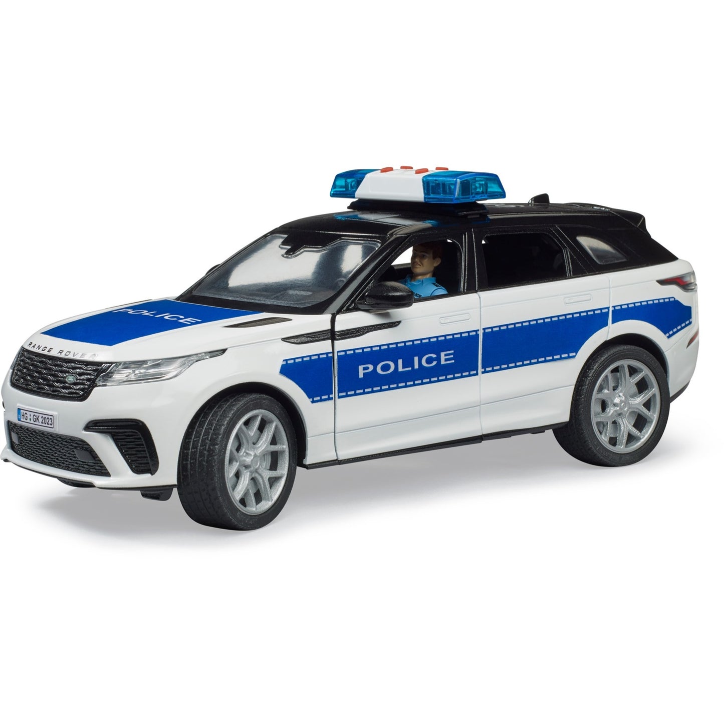 BRUDER Range Rover Velar Polizeifahrzeug mit Polizist (inkl. Light + Sound Modul)