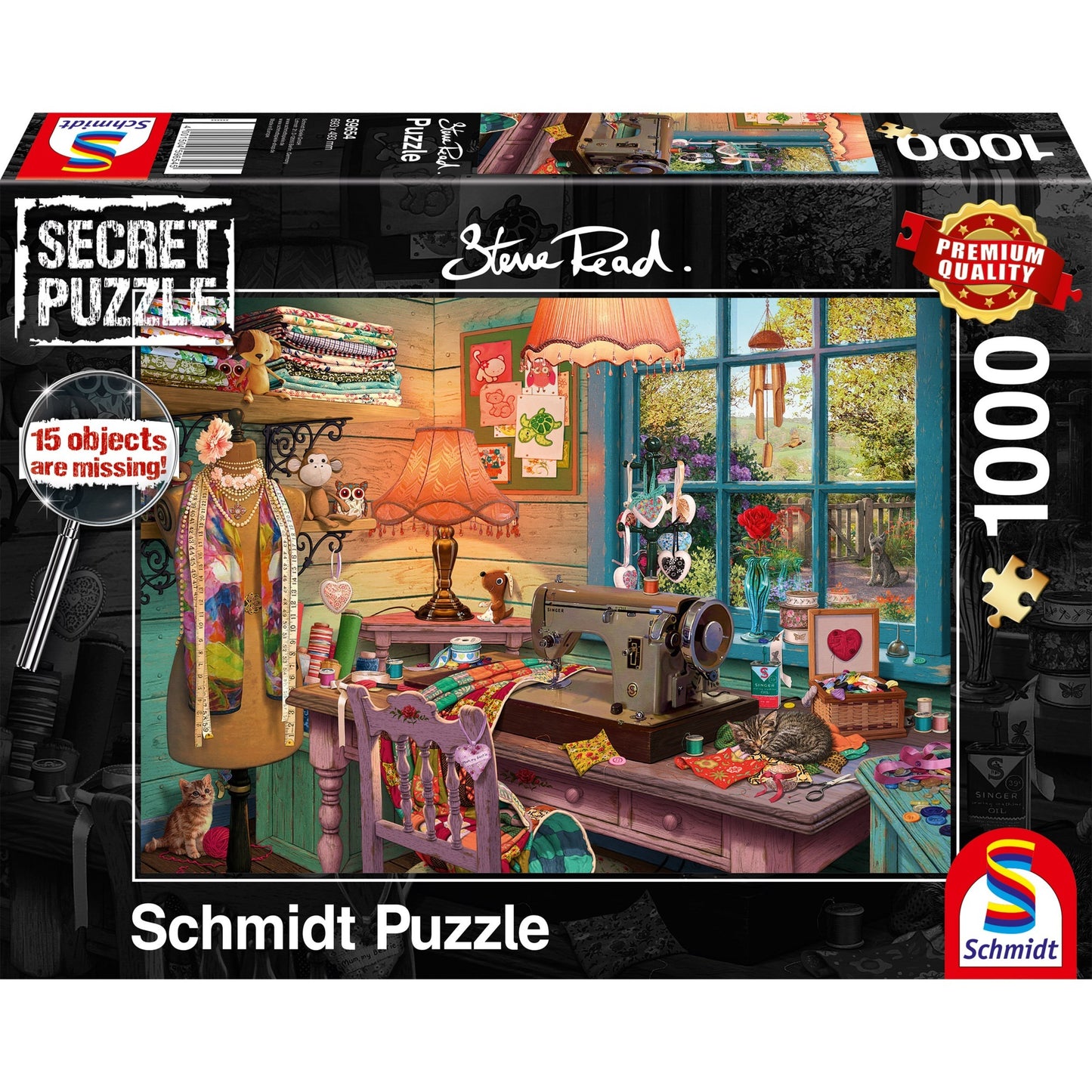 Schmidt Spiele Steve Read: Secret Puzzles - Im Nähzimmer (1000 Teile)