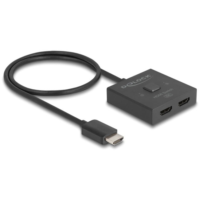 DeLOCK HDMI Switch 2 > 1 bidirektional 8K (schwarz, 50cm Kabel)